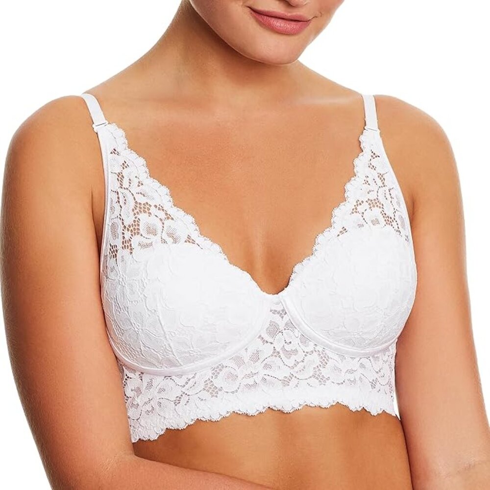 Maidenform Pure Comfort Lace & Mesh Longline Wireless Bralette DM1188 36C